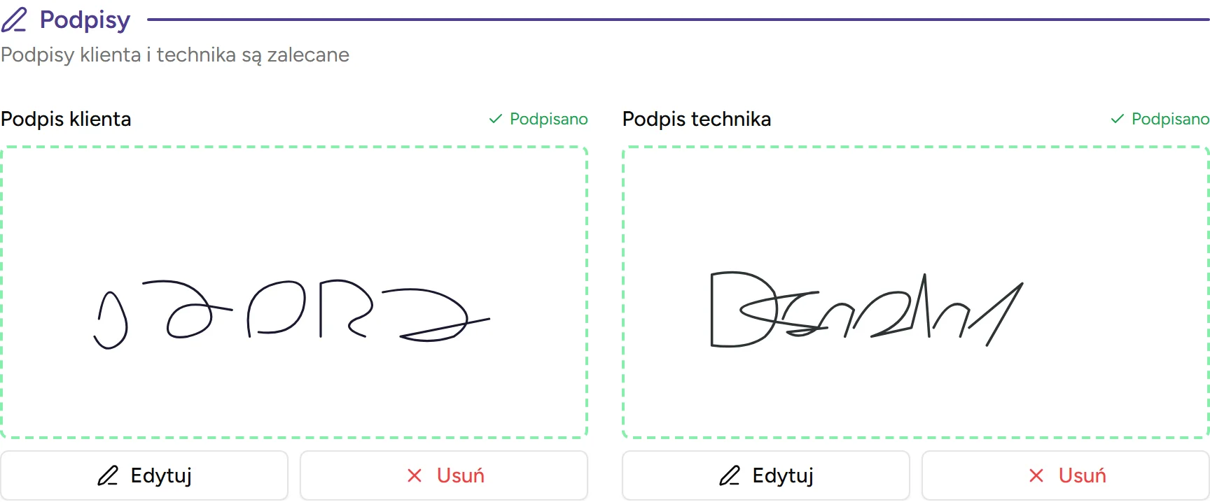 Podpis na ekranie - desktop
